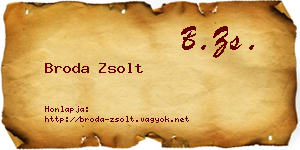 Broda Zsolt névjegykártya